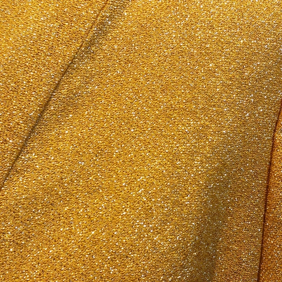 Vintage 1960s Shimmering Gold Maxi Dress Formal Gala Maxi Short Sleeve Holidays - Picture 3 of 10